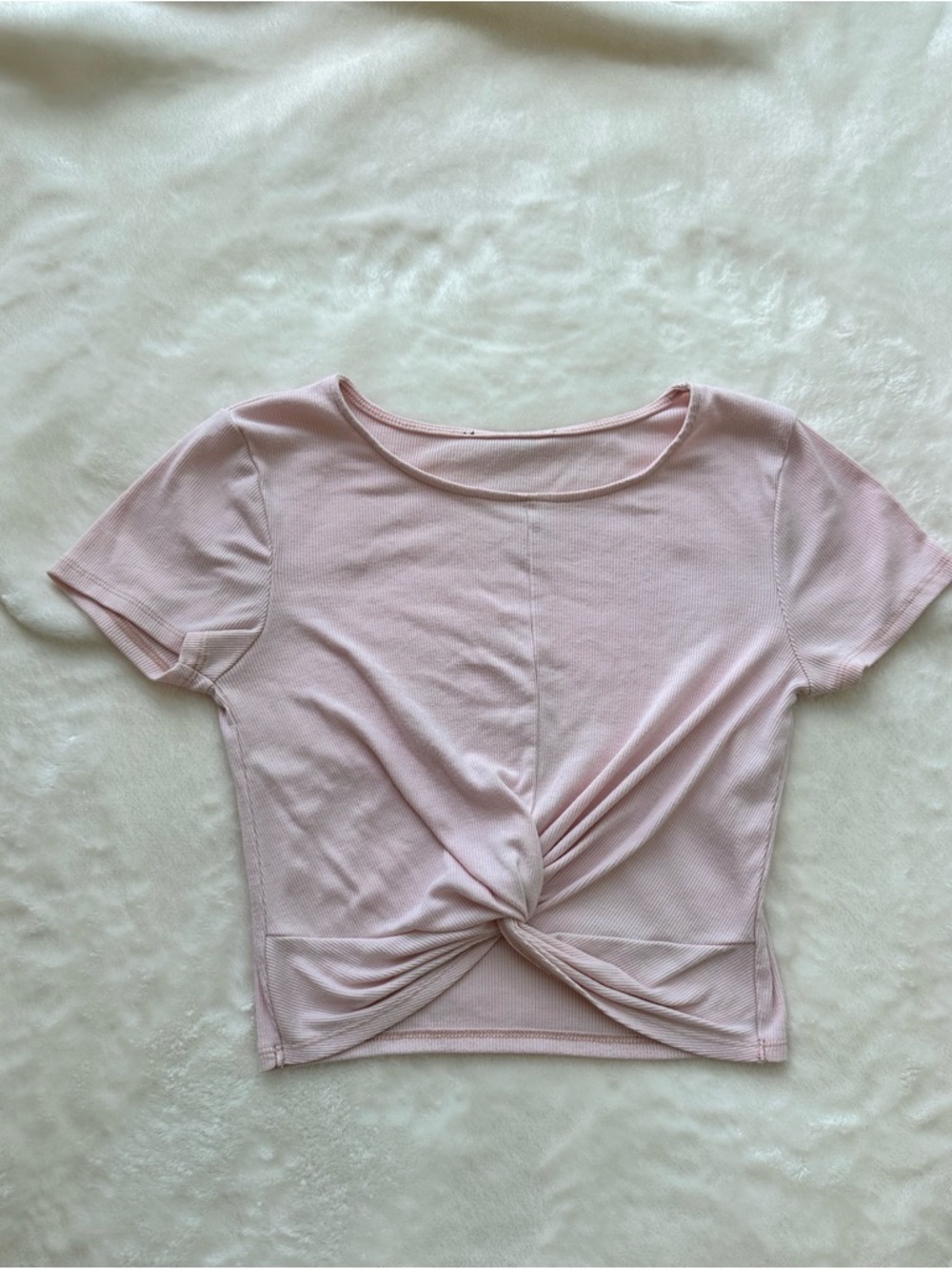 Women's Pink Twist-Front Crop Top